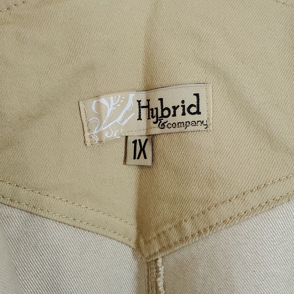 Hybrid & Company Womens Super Comfy Stretch Denim jumpsuit Pants Overalls ~Khaki - Picture 15 of 16